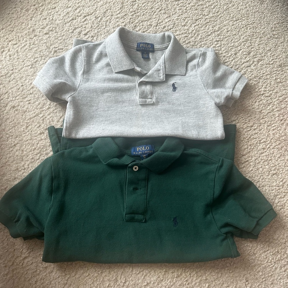 2 Polo by Ralph Lauren Gray (Size 5) and Green Polos Classic Style (Size 8)